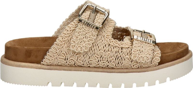 Mustang - Dames Slipper - Beige - Textiel - Voorgevormd Voetbed