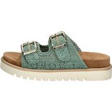 Mustang - Dames Slipper - Groen - Textiel - Voorgevormd Voetbed