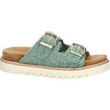 Mustang - Dames Slipper - Groen - Textiel - Voorgevormd Voetbed