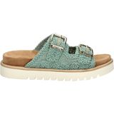 Mustang - Dames Slipper - Groen - Textiel - Voorgevormd Voetbed