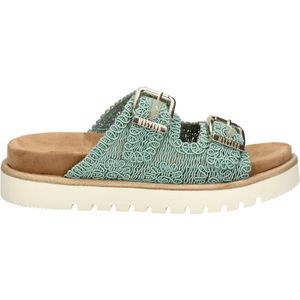 Mustang - Dames Slipper - Groen - Textiel - Voorgevormd Voetbed
