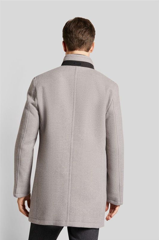 Bugatti - Herenjas - Beige - Klassieke Jas met Opstaande Kraag en Paspelzakken