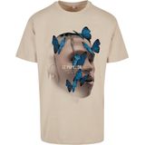 Mister Tee - Le Papillon Oversize Heren T-shirt - Creme