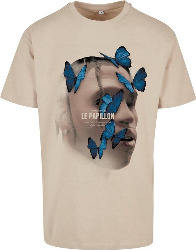 Mister Tee - Le Papillon Oversize Heren T-shirt - Creme
