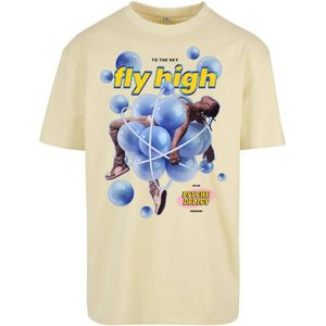 Mister Tee - Psychadellic Oversize Heren T-shirt - Geel