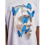 Mister Tee - Le Papillon Oversize Heren T-shirt - Paars
