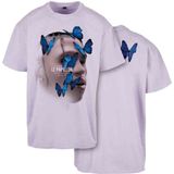 Mister Tee - Le Papillon Oversize Heren T-shirt - Paars