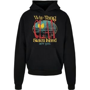 Mister Tee Wu Tang Staten Island Heavy Oversize Sweatshirt met capuchon voor heren, zwart.