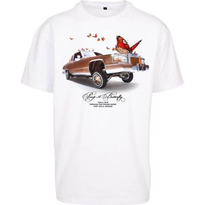 Mister Tee - Pimp A Butterfly Oversize Heren T-shirt - Wit