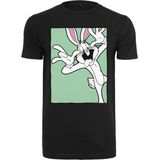 Merchcode Heren T-shirt Looney Tunes Bugs Bunny Funny Face Tee, Regular Fit, Cotton 100%, S, zwart, S