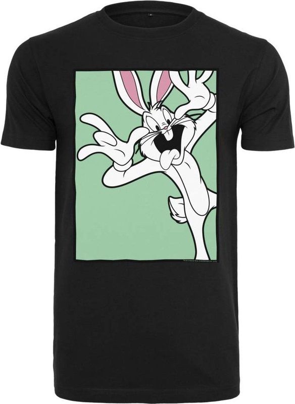 Merchcode Heren T-shirt Looney Tunes Bugs Bunny Funny Face Tee, Regular Fit, Cotton 100%, S, zwart, S