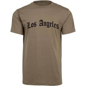 Mister Tee - Los Angeles Wording Heren T-shirt - Olijfgroen