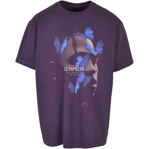 Mister Tee - Le Papillon Oversize Heren T-shirt - Paars
