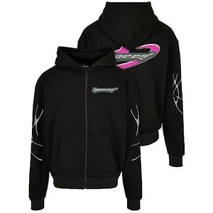Mister Tee Jas met ritssluiting en Speed Logo Sweatshirt met capuchon voor heren, zwart.