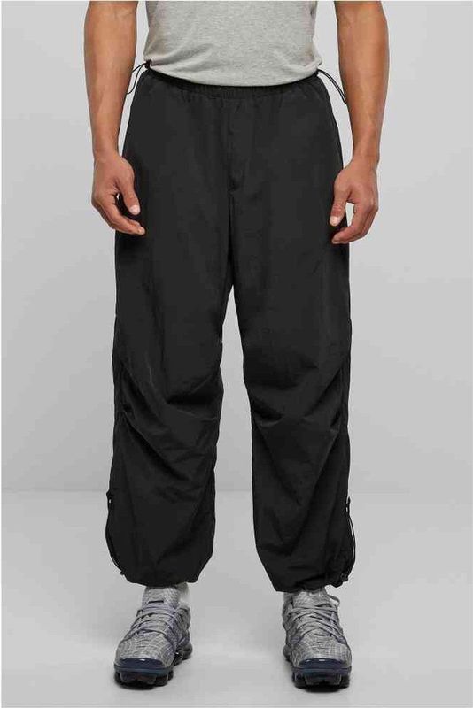 Urban Classics - Parachutebroek - Zwart - Nylon - Verstelbare Tailleband