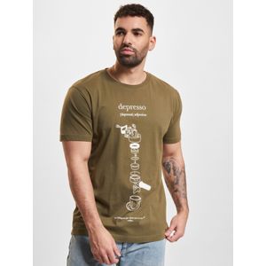 Mister Tee - Depresso Heren T-shirt - Olijfgroen