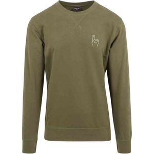 Mister Tee - Easy Sign Crewneck sweater trui Olijfgroen