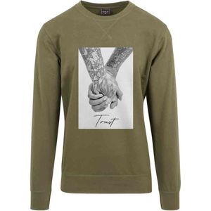 Mister Tee - Trust 2 0 Crewneck sweater trui - Olijfgroen