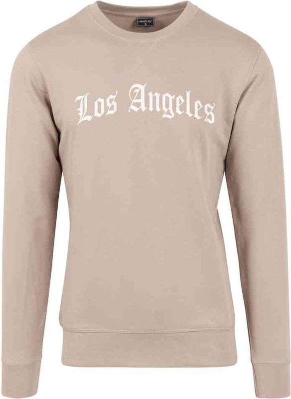 Mister Tee - Los Angeles Wording Crewneck sweater trui - Geel