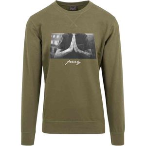 Mister Tee - Pray Crewneck sweater - Olijfgroen