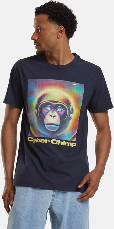 Mister Tee - Cyber Chimp - T-shirt - Marineblauw - Katoen