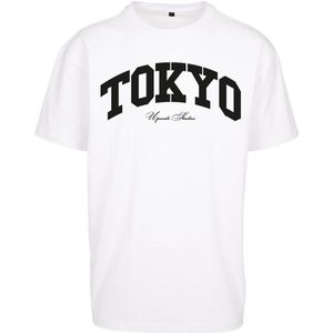 Mister Tee Upscale - Tokyo College Oversize Heren T-shirt - Wit