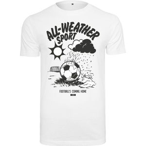 Merchcode - Footballs Coming Home All Weather Sports Heren T-shirt - Wit