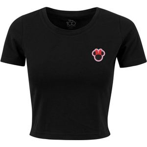 Merchcode Minnie Mouse - Disney 100 Minnie Badge Dames T-shirt - Zwart