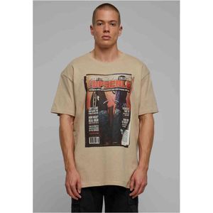 Mister Tee Upscale - Upscale Magazine Oversize Heren T-shirt Beige