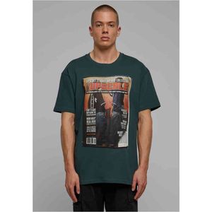 Mister Tee Upscale - Upscale Magazine Oversize Heren T-shirt - Donkergroen
