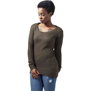 Urban Classics - Long Wideneck Sweater/trui - XXL - Groen