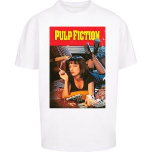 Merchcode Pulp Fiction - Poster Oversize Heren T-shirt - Wit