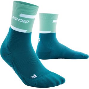 CEP Run Mid Cut Compressie Sokken Petrol Heren