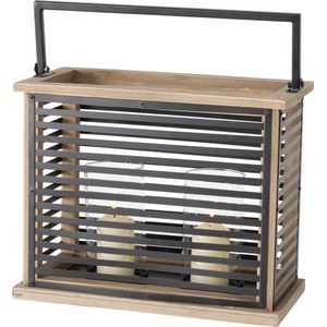Buiten lantaarn zwart met helder glas - Merel in Wonderland