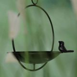 Boltze Vogelbad/voederschaal - zwart -  ijzer - D22 x H27 cm - drinkschaal voor tuinvogels