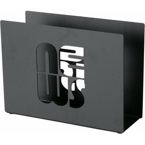 Boltze Lectuurbak voor tijdschriften/kranten/boek - zwart - metaal - 30 x 10 x 20 cm - naast bank/stoel