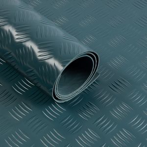 karatcommercial Rubber loper - Rubbermat - Diamond Cut - 2 mm - Turquoise - 120 x 450 cm