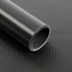 FLOORDIREKT PVC Vloerstroken - Rubbermat - Dikte: 2mm - Antislipmat Gemaakt van Onderhoudsvriendelijk Noppenvinyl - Antislip & Ongevoelig voor Vloeistoffen & Vuil - Universeel Toepasbaar - Zwart - 120 x 350 cm