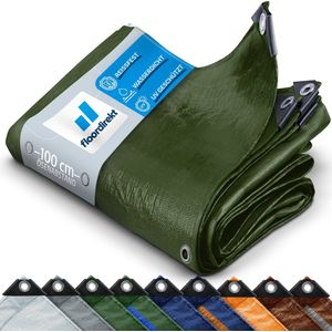 FLOORDIREKT Dekzeil - Beschermhoes - Bootzeil - Tentzeil - Onderzeil voor Camping & Buiten - Waterdicht - Met Ogen -Bouwzeil - 240 g/m² - Groen - 4 x 6 m