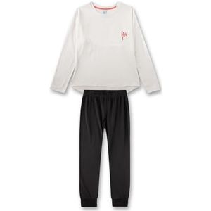 Sanetta 245614 Lange pyjama voor meisjes, White Pebble