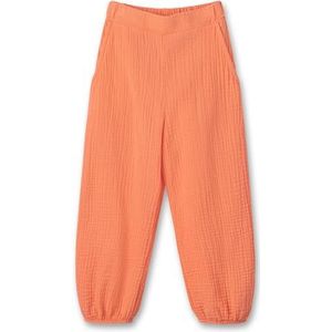 Sanetta Kindermeisjesbroek, lange pompbroek, mousseline, 100% biologisch katoen, Oranje Blush, 98 cm