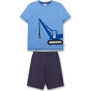 Sanetta - Korte Pyjama - Jongens - T-shirt met Motief - Effen Korte Pyjamabroek