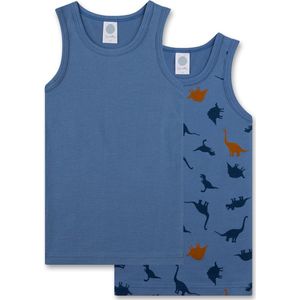 Sanetta - Onderhemd - Blauw - Dubbelpak - Set van 2