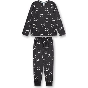 SANETTA - Pyjama - Groen - Katoenen Pyjamaset - Lange Mouwen - Smiley-Allover