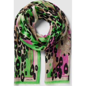 Marc Cain, Groene Luipaardprint Sjaal Groen, Dames, Maat:ONE Size