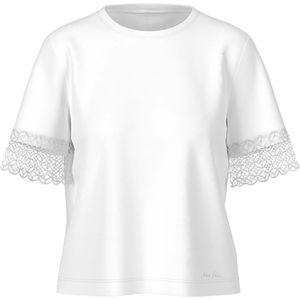 Marc Cain - T-shirt - Wit - Delicate Kanten Mouwen