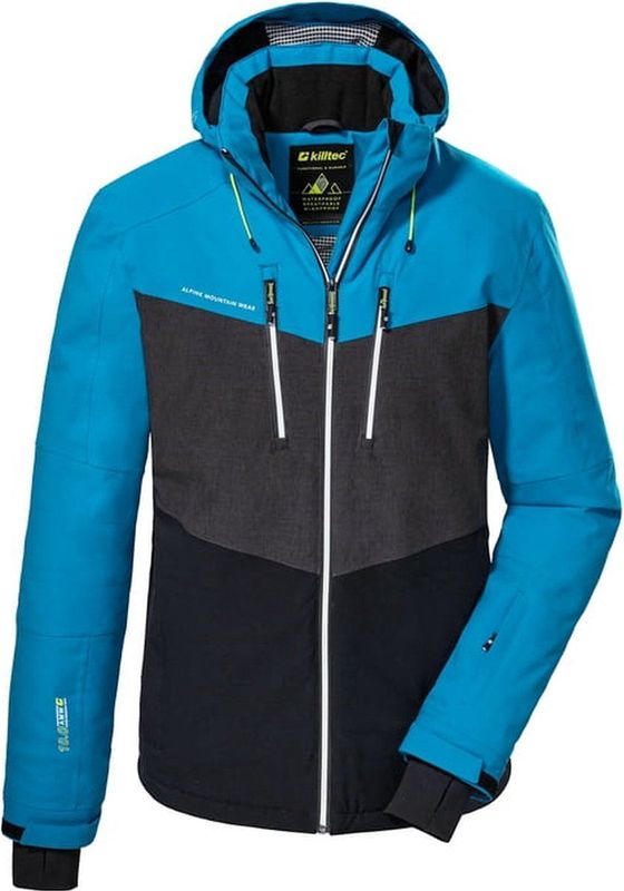 killtec heren Ski-jack/functioneel jack met afritsbare capuchon en sneeuwvanger KSW 45 MN SKI JCKT, black blue, L, 38699-000