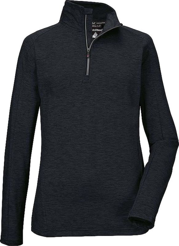 killtec dames Functioneel overhemd/shirt met lange mouwen, opstaande kraag en ritssluiting KSW 97 WMN LS SHRT, black blue, 36, 40876-000