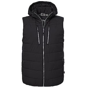 killtec Heren Gewatteerd gilet/vest in donzen look met afritsbare capuchon KOW 10 MN QLTD VST, dark anthracite, M, 39689-000