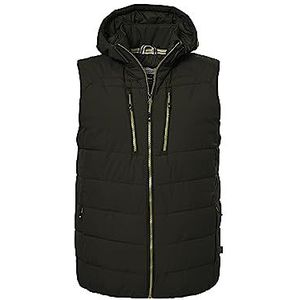 killtec Heren Gewatteerd gilet/vest in donzen look met afritsbare capuchon KOW 10 MN QLTD VST, dark olive, 3XL, 39689-000